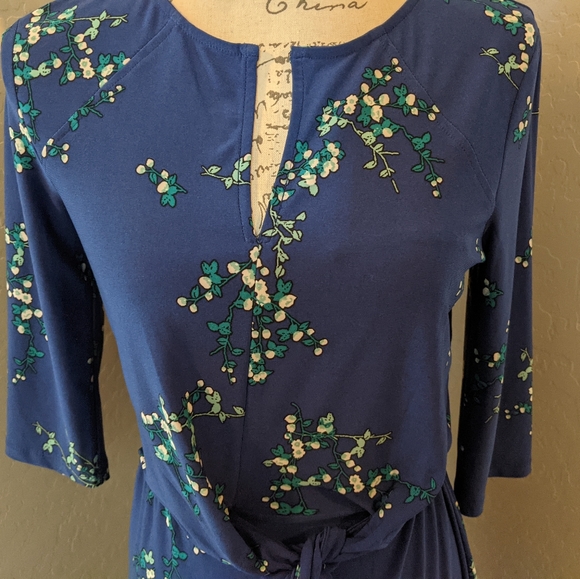 Chaps Blue Floral Dress Small - Picture 3 of 6